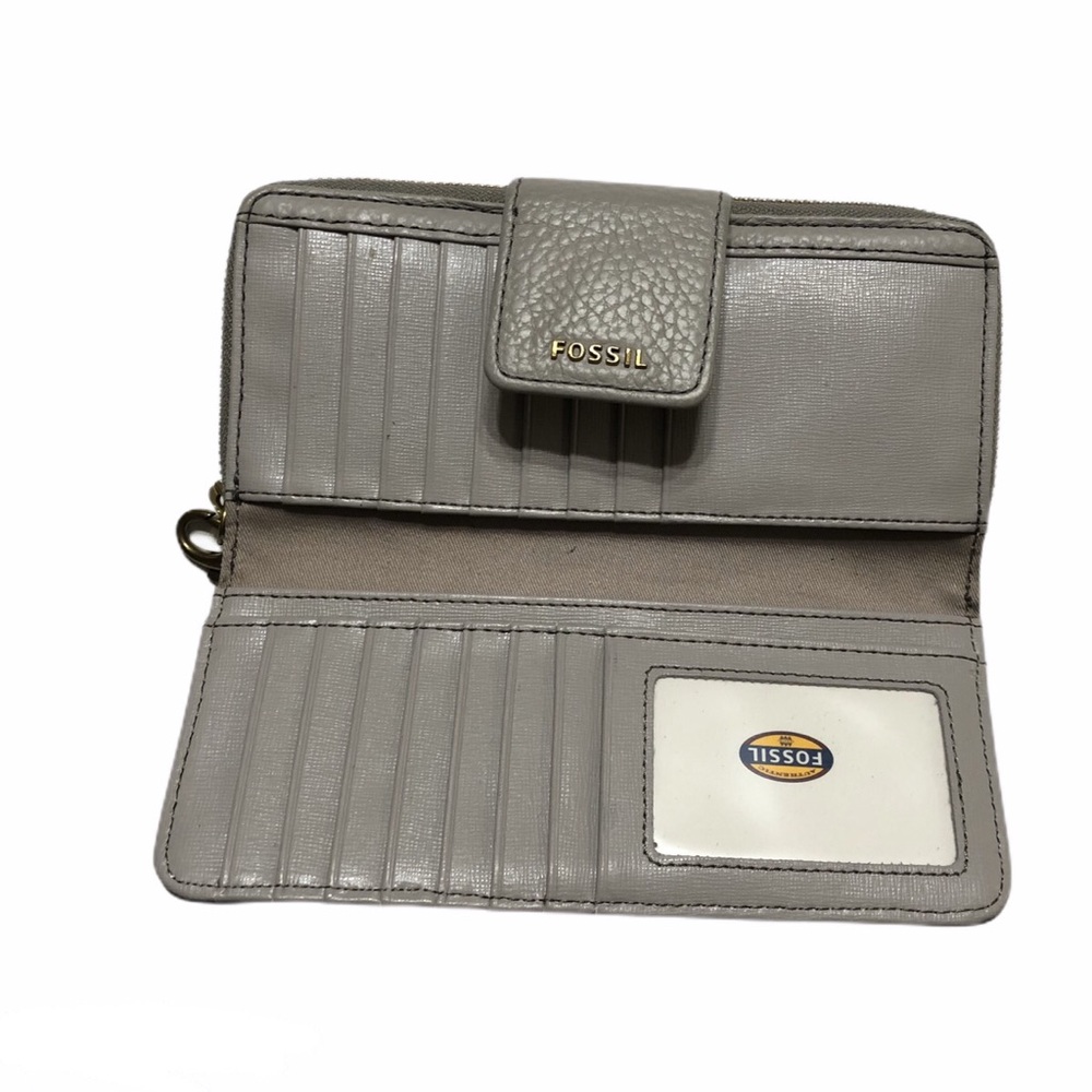 NWT Fossil Grey Madison Zip Clutch - Picture 2 of 5
